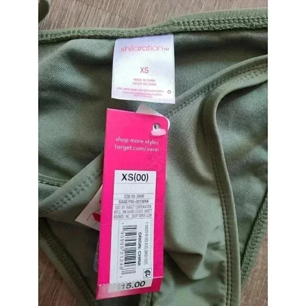 Xhiliration Green Women Bikini Bottoms size xs - Picture 2 of 2